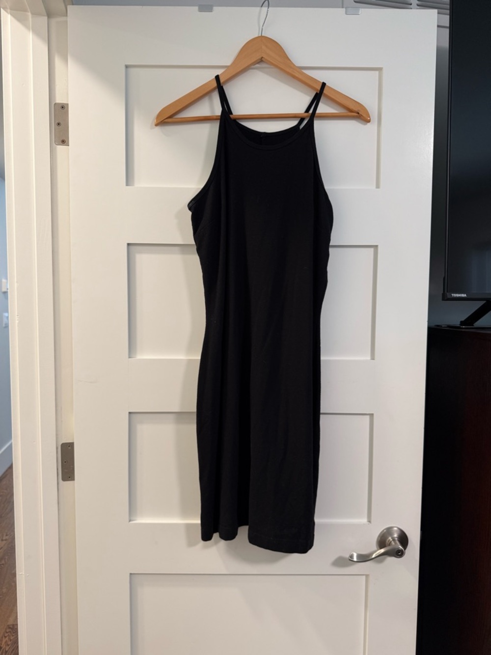 Newport News Black Halter Strap Midi Dress - summer jersey dress